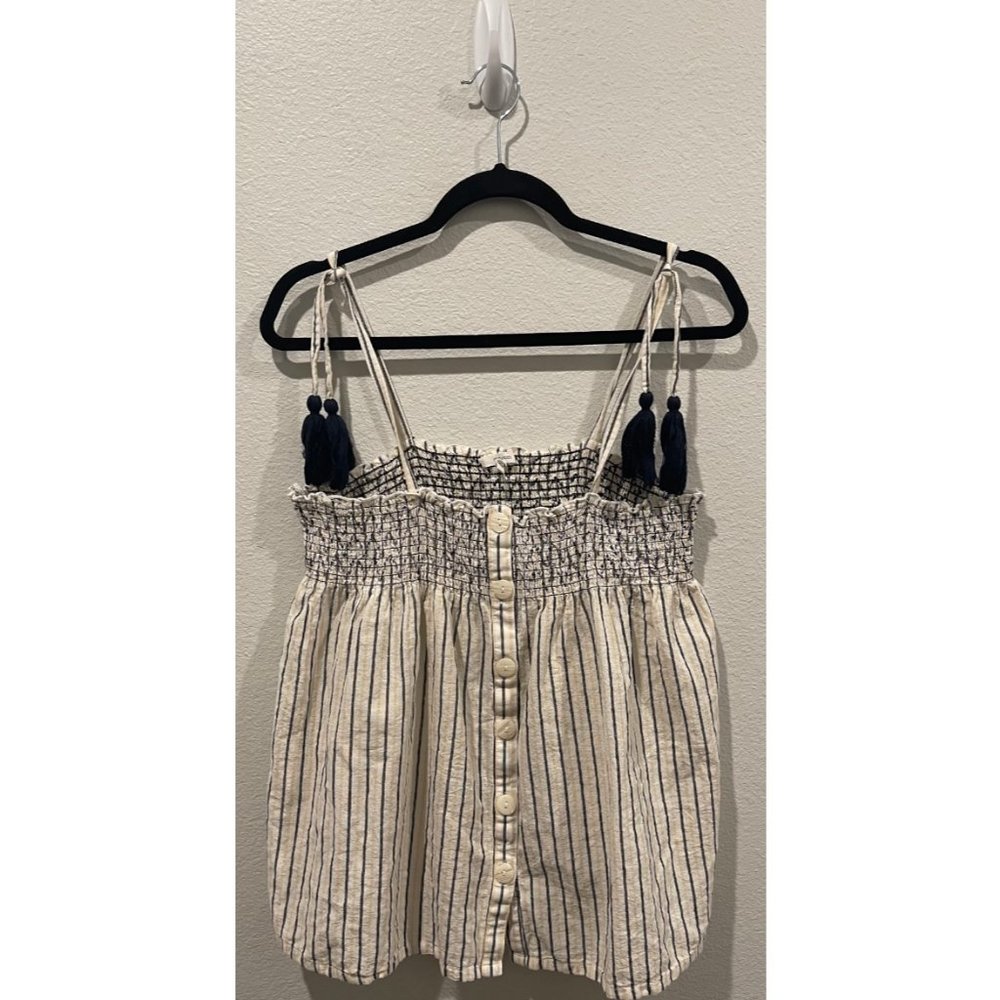 Maurices Stripe Button Front Tassel Tank Top - image 2
